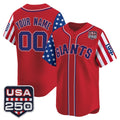Custom San Francisco Giants America 250 Edition Vapor Premier Limited Red CONTON Stitched Jerseys