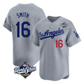 Los Angeles Dodgers #16 Will Smith Player Gray CONTON World Series Limited Home Stitched Jerseys