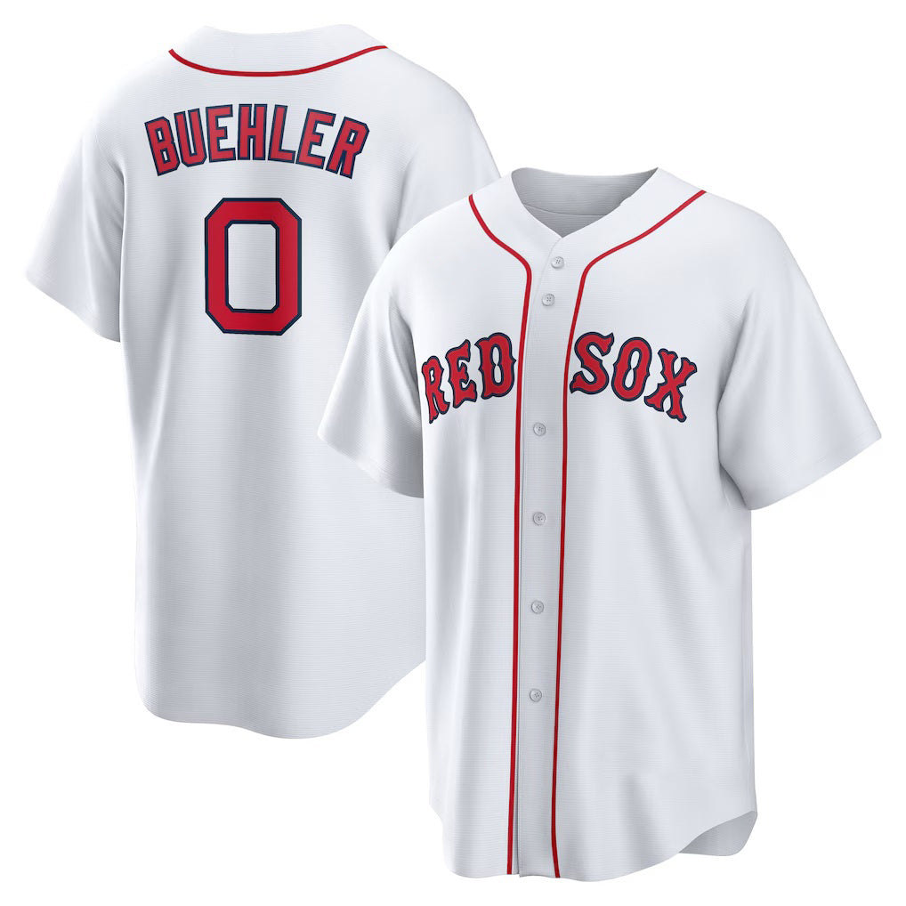 Boston Red Sox #0 Walker Buehler White CONTON Home Replica Jersey