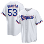 Texas Rangers #53 Adolis Garcia White CONTON Home Replica Jersey