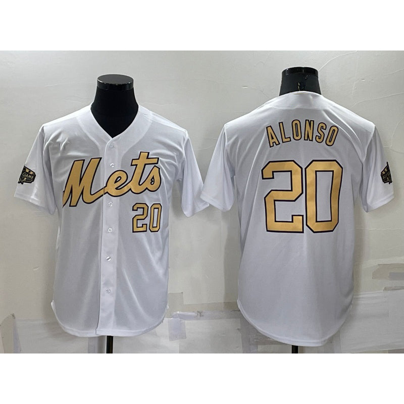 New York Mets #20 Pete Alonso Number White CONTON 2022 All Star Stitched Cool Base Jersey