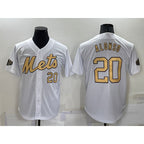 New York Mets #20 Pete Alonso Number White CONTON 2022 All Star Stitched Cool Base Jersey