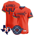 Houston Astros #44 Yordan Alvarez Player Orange CONTON City Connect Texas Patch Vapor Premier Limited Elite Home Stitched Jerseys