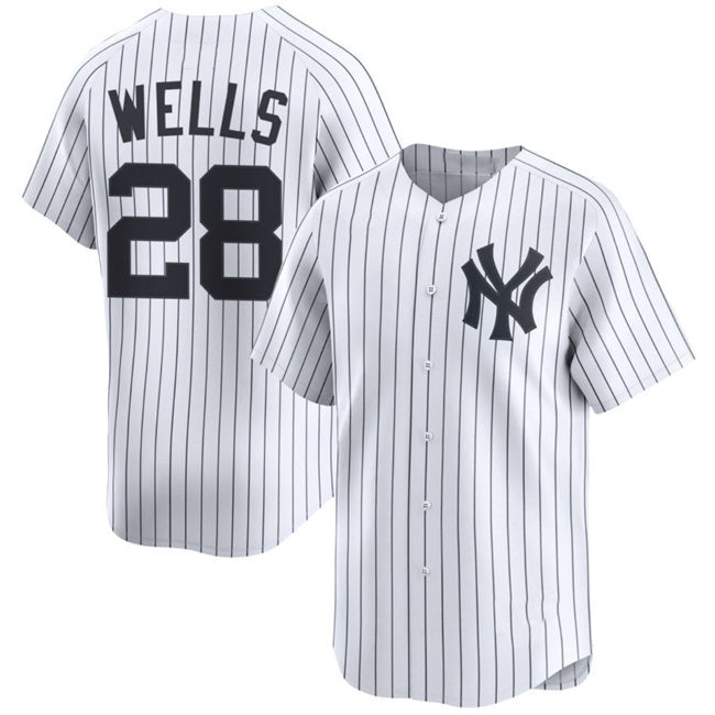 New York Yankees #28 Austin Wells White CONTON Home Limited Player Jersey