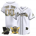 Custom Atlanta Braves Armed Forces Day Vapor Premier Limited Jersey ¨C White CONTON