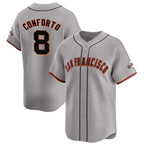 San Francisco Giants #8 Michael Conforto Gray CONTON Cool Base Stitched Jersey