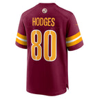 W.Commanders #80 Curtis Hodges Burgundy CONTON Game Player Jersey