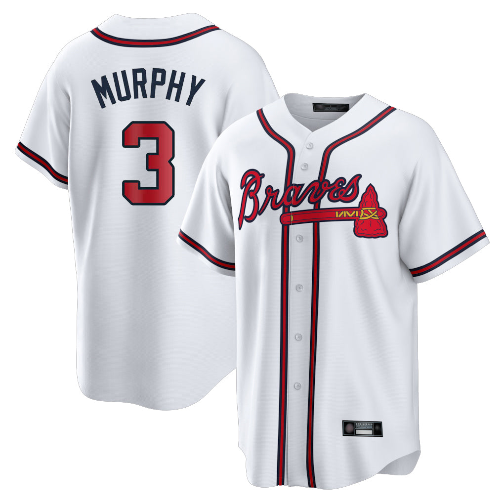 Atlanta Braves #3 Dale Murphy Player White CONTON Home Game Stitched Jerseys
