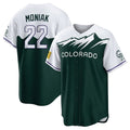 Colorado Rockies #22 Mickey Moniak Player Green CONTON City Connect Home Game Stitched Jerseys