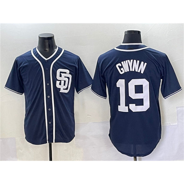 San Diego Padres #19 Tony Gwynn Navy CONTON Cool Base Stitched Jersey