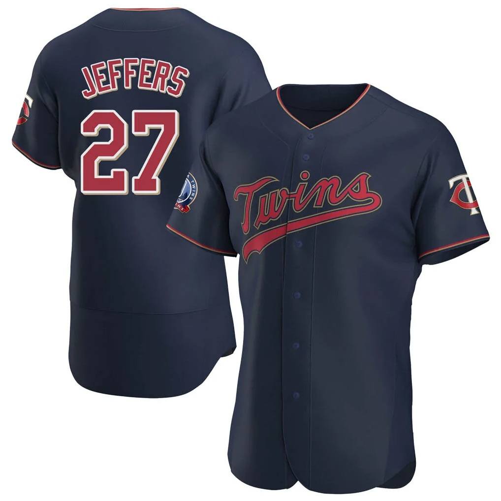 Minnesota Twins #27 Ryan Jeffers Player Navy CONTON60th Home Limited Elite Stitched Jerseys