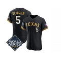 Texas Rangers #5 Corey Seager Black Gold CONTON 2023 World Series Flex Base Stitched Jersey