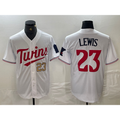 Minnesota Twins #23 Royce Lewis Number White CONTON Stitched Cool Base Jerseys
