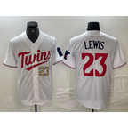 Minnesota Twins #23 Royce Lewis Number White CONTON Stitched Cool Base Jerseys