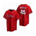 Philadelphia Phillies #45 Zack Wheeler Red CONTON Alternate Stitched Jersey
