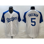 Los Angeles Dodgers #5 Freddie Freeman White Blue CONTON Fashion Stitched Cool Base Limited Jerseys
