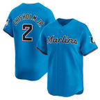Miami Marlins #2 Jazz Chisholm Jr. Blue CONTON Limited Stitched Jersey