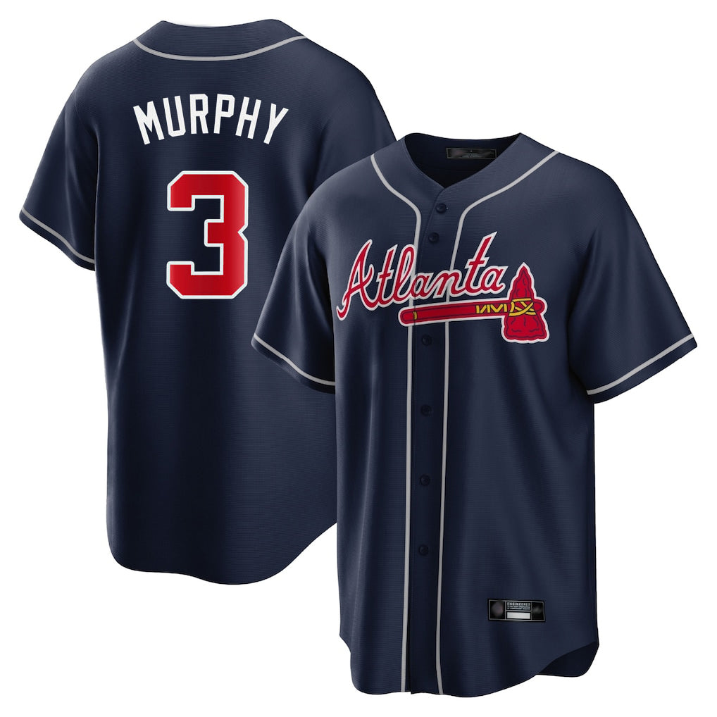 Atlanta Braves #3 Dale Murphy Player Navy CONTON Home Game Stitched Jerseys