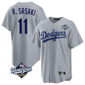 Los Angeles Dodgers #11 Roki Sasaki Player Gray CONTON World Series Game Stitched Jerseys