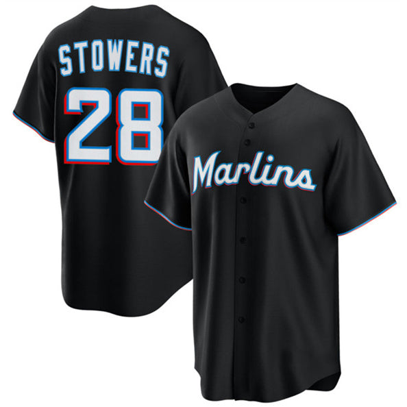 Miami Marlins #28 Kyle Stowers Black CONTON Cool Base Stitched Jersey