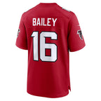 A.Falcons #16 Jake Bailey Red CONTON Team Game Jersey