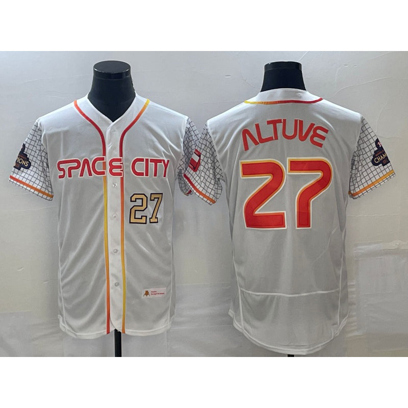 Houston Astros #27 Jose Altuve Number White CONTON 2023 City Connect Flex Base Stitched Jersey