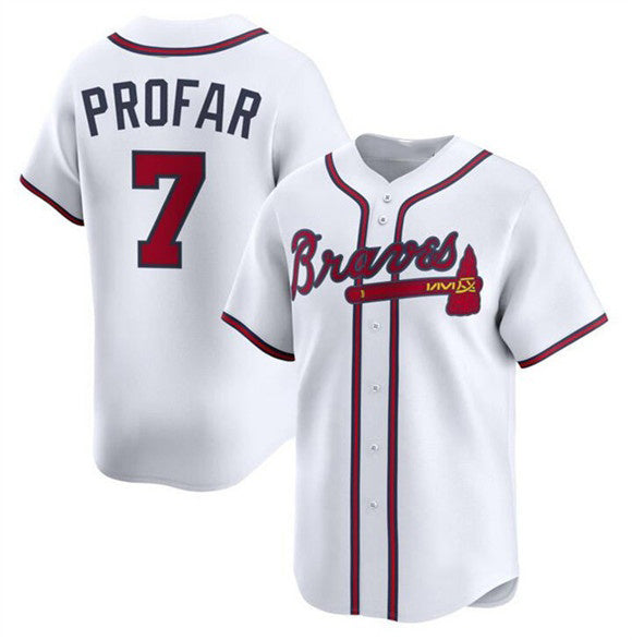 Atlanta Braves #7 Jurickson Profar White CONTON 2025 Home Limited Stitched Jersey