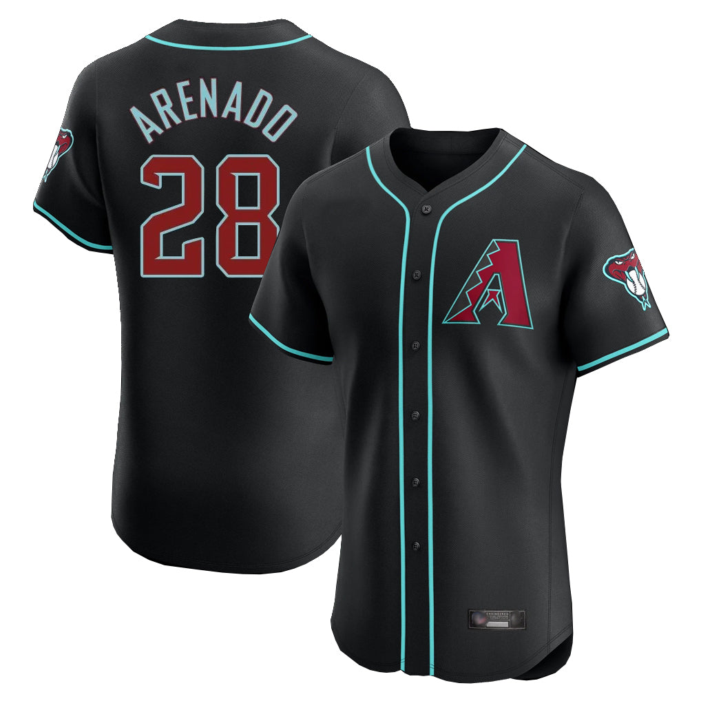 Arizona Diamondbacks #28 Nolan Arenado Player Black CONTON Limited Elite Home Game Stitched Jerseys