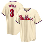 Philadelphia Phillies #3 Bryce Harper Cream CONTON Alternate Replica Jersey