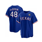 Texas Rangers #48 Jacob DeGrom Royal CONTON 2023 World Series Cool Base Stitched Jersey