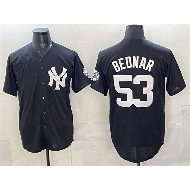 New York Yankees #53 David Bednar Black CONTON Stitched Jersey