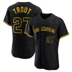 Los Angeles Angels #27 Mike Trout Player Black CONTON Snake Skin City Limited Elite Home Stitched Jerseys