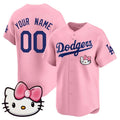 Custom Los Angeles Dodgers ACTIVE PLAYER Pink CONTON 2025 Hello Kitty Vapor Premier Limited Stitched Jersey