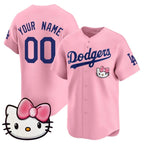 Custom Los Angeles Dodgers ACTIVE PLAYER Pink CONTON 2025 Hello Kitty Vapor Premier Limited Stitched Jersey