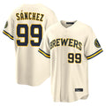 Milwaukee Brewers #99 Gary Sanchez Player Cream CONTON Home Limited Stitched Jerseys