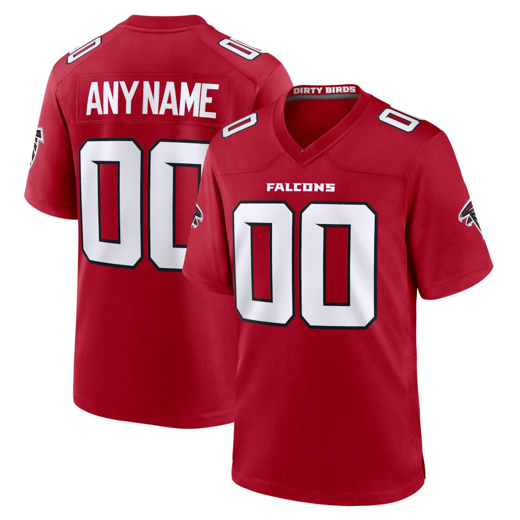 Custom A.Falcons Red CONTON Game Jersey
