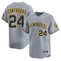 Milwaukee Brewers #24 William Contreras Player Gray CONTON Home Limited Stitched Jerseys