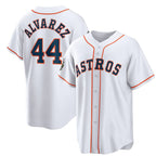 Houston Astros #44 Yordan Alvarez White CONTON 2022 World Series Home Stitched Jersey