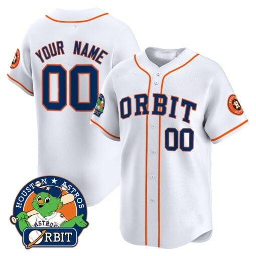 Custom Houston Astros Orbit Patch Vapor Premier Limited Jersey ¨C White CONTON