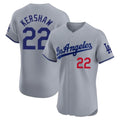 Los Angeles Dodgers #22 Clayton Kershaw Player Gray CONTON Limited Elite Home Stitched Jerseys