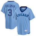 Chicago Cubs #3 Alex Bregman Player Blue CONTON T-shirt Cooperstown Collection Limited Stitched Jerseys