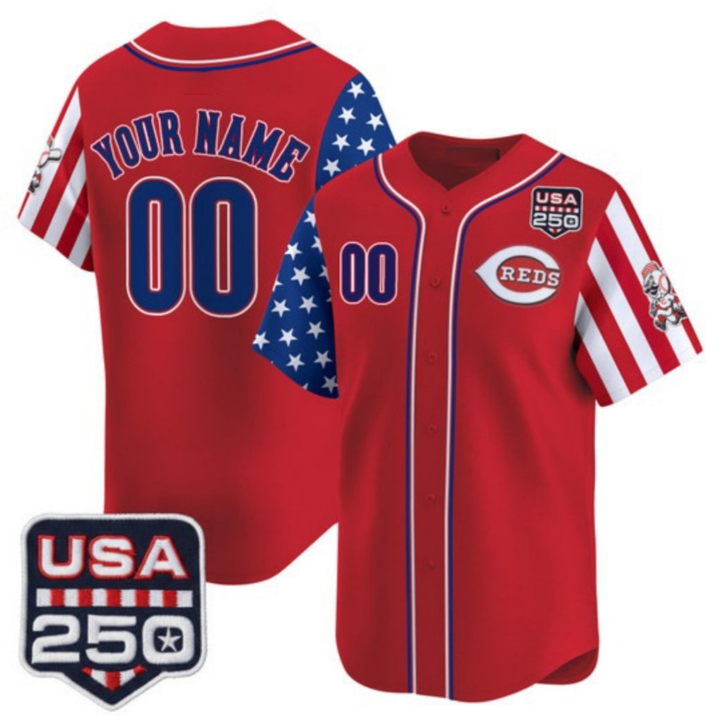 Custom Cincinnati Reds America 250 Edition Vapor Premier Limited Red CONTON Stitched Jerseys