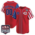 Custom Cincinnati Reds America 250 Edition Vapor Premier Limited Red CONTON Stitched Jerseys