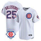 Chicago Cubs #25 Moises Ballesteros Player White CONTON 150th Anniversary Limited Home Game Stitched Jerseys