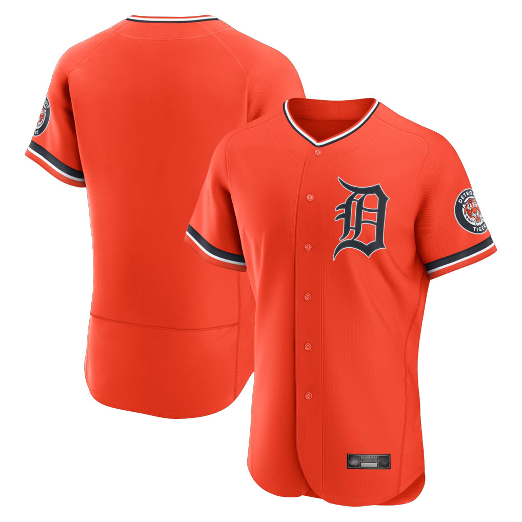 Detroit Tigers Blank Player Orange CONTON Limited Elite Home Stitched Jerseys