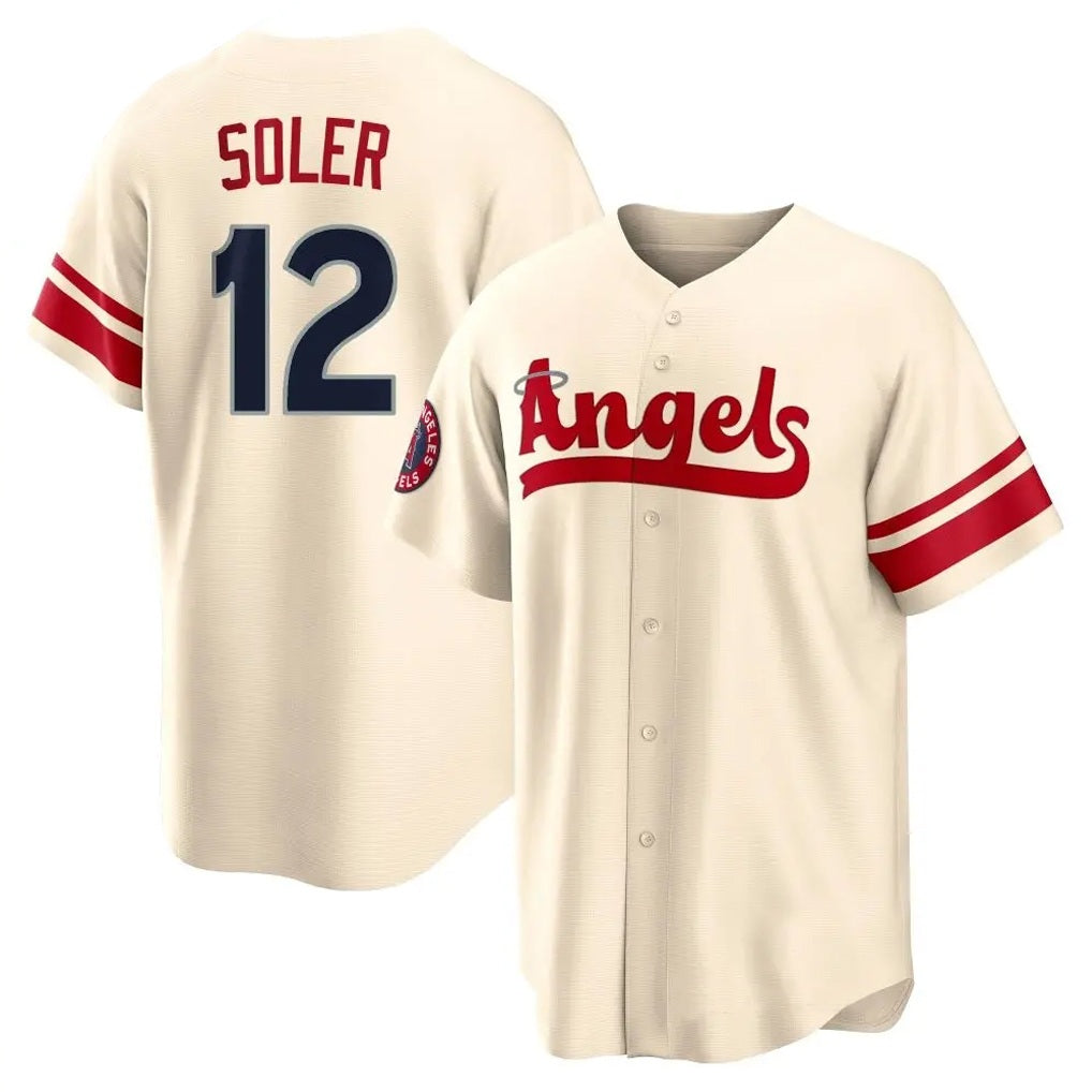 Los Angeles Angels #12 Jorge Soler Player Cream CONTON City Connect Home Stitched Jerseys
