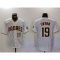 San Diego Padres #19 Tony Gwynn White CONTON Team Logo Stitched Cool Base Jerseys