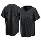 Boston Red Sox #49 Tim Wakefield Player Black CONTON T-shirt Home Game Stitched Jerseys
