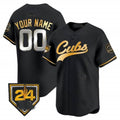 Custom Chicago Cubs 2024 Spring Training Patch Vapor Premier Limited Jersey ¨C All Stitched-Black CONTON