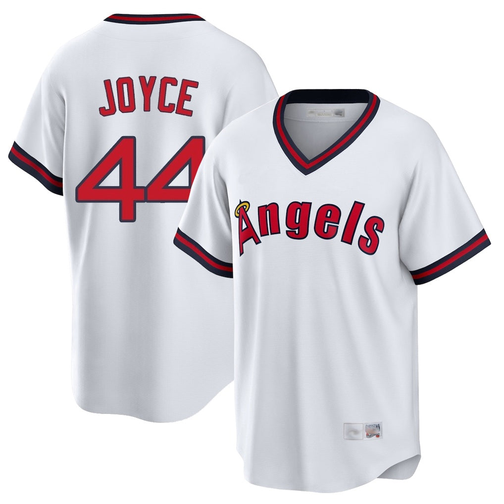 Los Angeles Angels #44 Ben Joyce Player White CONTON T-shirt Home Game Stitched Jerseys